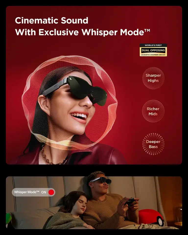 RayNeo Air 3S Glasses With 201\" Mega Screen and 650 Nits Brightness Comfortable to Wear USB Interface Brand New