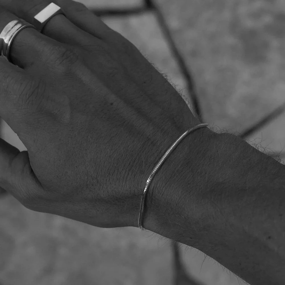 eManco Minimalist Octagonal Chain Silver Bracelet Fashion Men's Jewelry Stainless Steel Accessories Wholesale